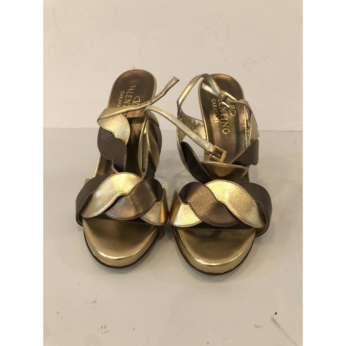 Stunning Gold & Brown Platform Heels